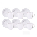 Kit Xícaras E Pires De Chá Mesh Em Porcelana 185ml 12 Peças Tramontina