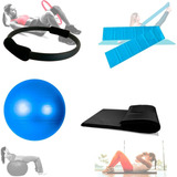 Kit Yoga Pilates Funcional Anel Colchonete Bola Suíça Brinde