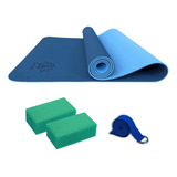 Kit Yoga Tapete Mat Pilates Tpe