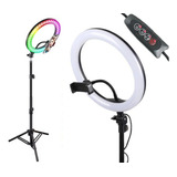 Kit Youtuber Led Ring Light Refletor Rgb Suporte Celular