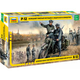 Kit Zvezda German Motocyle With Rider And Officer 1 35 3632