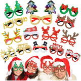 Kit02 Óculos Decorativos Natal Papai Noel Arvore Com Glitter