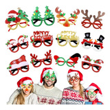 Kit02 Óculos Decorativos Natal Papai Noel Arvore Com Glitter