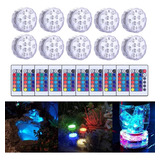 Kit10 Rgb Led Controle Remoto Aquário Festa Piscinas D água