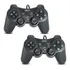 Kit2 Joystick Controle Ps2 De Video Game Dualshock Kp-gm014 Cor Preto