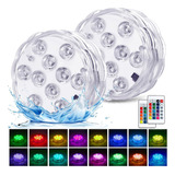 Kit2 Led Piscina Rgb Colorida Luz D água Ventosa Festa