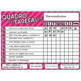 Kit2 Painel Magnético Quadro Tarefas Super Nanny Menina Rosa