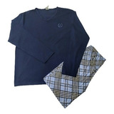 Kit2 Pijamas Masculino Adulto Longo 100 Algodão Inverno