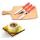 Kit3 Espátula Confeitar Chantily Chocolate Cupcake Cobertura