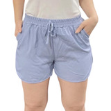 Kit3 Shorts Feminino Jeans Cintura Elástico