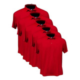 Kit5 Camisa Polo Lisa Masculino Malha Piquet