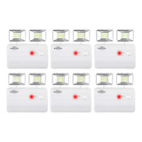 Kit6 Un Luminária Bloco Emergência Led 2200 Lumens 2 Faróis