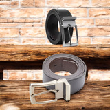 Kits 2 Cintos Social Masculino Sintético Dupla Face 4 0 Cm