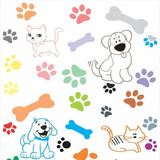 Kits 6 Rolos Papel De Parede Petshop 1 30x58cm