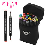 Kits Com 24 Canetas Coloridas Ponta Dupla Desenho Criativo