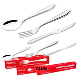 Kits Talheres Sobremesa E Jantar Garfo Colher De Sopa 72 Pç