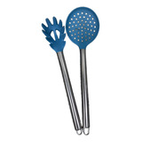 Kits Utensílios De Cozinha Silicone C Cabo De Inox