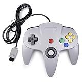KIWITATA Controle Clássico N64- Kiwitatá Retro N64 Com Fio- Controle Remoto Para Jogos- Joystick- Compatível Com Sistema N64- Console De Vídeo Cinza