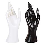 KKC HOME ACCENTS 2 Peças De Manequim Feminino Mão Expositor De Joias Plástico Pulseira Colar Anel Suporte Preto E Branco