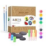 KKcare Kit De Artes E Artesanato De Pintura Rupestre DIY Tinta Acrílica Tinta 3D Com Pedras Pincéis Suportes Presente Para Meninos E Meninas
