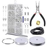 KKmoon Kit Para Fazer Joias Conjunto De Joias Para Iniciantes Ferramentas Para Fazer E Consertar Contas De Joias Alicate Contas De Prata Ferramenta Para Iniciantes