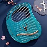KKRAUS Lyra Harp 16 19 21 27 32 Cordas Principiante Harpa De Lira Instrumento Musical Com Alavanca De Ajuste Escolhas Conjunto De Cordas Sobressalentes Color 19 String Boxed Blue