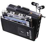 KLIM Leitor De Fita Cassete K8 Portátil - Gravador De Cassete - Novo Leitor De Cassete AM-FM Walkman - Microfone E Alto-falante Integrados - Fone De Ouvido E Fones De Ouvido