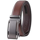 KM Legend Cinto Masculino De Couro Com Fivela Automática E Ajuste Personalizável  Marrom  36  42  Waist Adjustable