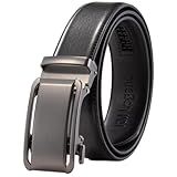 KM Legend Cinto Masculino De Couro Com Fivela Automática E Ajuste Personalizável Preto 28 34 Waist Adjustable