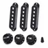 Knobs Covers Preto Guitarra Strato Completo