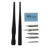 KobeIeen Conjunto De Suporte De Caneta De Mangá Kit De Ferramentas De Pintura De Desenho De Quadrinhos Caligrafia 5 Pontas