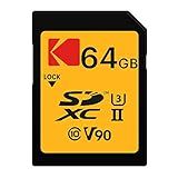 Kodak Cartão De Memória 64 GB UHS II U3 V90 Ultra Pro SDXC Até 300 MB S Velocidade De Leitura E 270 MB S Velocidade De Gravação