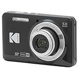 KODAK PIXPRO Câmera Digital FZ55 BK 16MP Zoom Óptico 5X 28 Mm Grande Angular 1080P Vídeo Full HD 2 7 Câmera Vlogging LCD Preta 