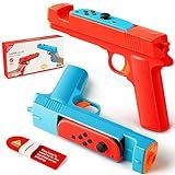 KOEBSHPE Nintendo Switch Gun Controller Compatible With Switch Switch OLED Joy Con  Switch Shooting Gun Controller  Nintendo Gun For Hunting Games  Joy Con Gun Grip  Blue   Red 
