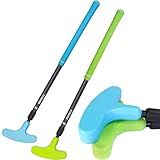 KOFULL Pacote Com 2 Putters De Golfe Para Homens E Mulheres Mini Taco De Golfe Bidirecional Comprimento Ajustável Para Destros Ou Canhotos Adequado Para Crianças Adolescentes E Adultos
