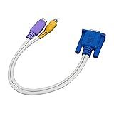 Kokiya Adaptador VGA SVGA Para S Video RCA De 15 Pinos Portátil 15 Pinos Cabo Conversor De TV AV