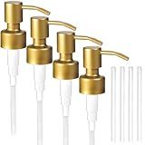 Komashr 4 Tampas De Dispensador De Sabão Bomba De Substituição De Aço Inoxidável 304 Com Adesivos De Etiqueta à Prova D água Pacote Com 8 Tubos Para Garrafas De Pescoço De 28 400 Fios Para
