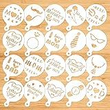 Konsait Molde De Estêncil De Biscoitos Estênceis Reutilizáveis Para Decoração De Bolos Para Dia Das Mães Dia Dos Pais Aniversário Casamento Cobertura Real Bolo Café Mousse Pastelaria Sobremesa Kit De Decoração Para Festa