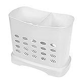 KOREAC Cesta De Suporte Para Pauzinhos De Armazenamento De Cozinha Para Máquinas De Lavar Louça C 6 7 Cm X A 5 7 Cm X L 3 Prateleira De Drenagem De Plástico Capacidade 2 Compartimentos Divididos