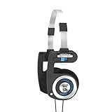 Koss Fones De Ouvido Intra-auriculares Clássicos Porta Pro- Estilo Retrô- Plugue Com Fio De 3-5 Mm- Durável- Preto-prata