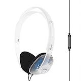 Koss Fones De Ouvido Intra Auriculares KPH30iCL Microfone Em Linha E Controle Remoto Por Toque Design De Perfil D Com Fio Com Plugue De 3 5 Mm Transparente 