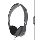 Koss Fones De Ouvido Intra Auriculares KPH30iK Microfone Embutido E Controle Remoto Por Toque Design De Perfil D Com Fio Com Plugue De 3 5 Mm Cinza Escuro E Preto