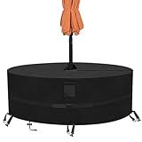 Kovshuiwe Capa De Mesa Redonda Para Pátio Com Furo Para Guarda Chuva 70  De Diâmetro X 23 6  De Altura  Resistente  À Prova D Água  Tecido Oxford 600D  Capas Para Móveis De Pátio E Gramado Ao Ar Livre