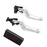 Krace CNC 3D Texture Motocicleta Ajustável Forma De Cobra Tipo De Alavancas De Freio De Embreagem Para Honda Kawasaki Yamaha Aprilia KTM Triumph BMW Ducati Ajustável Shorty 149 Mm Peças AcessóriosKrace Triumph TIGER 800 XC XCX XR XRX 2015 2018 Prata KX SX169 S