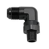 KRD PERFORMANCE 90 Graus 8 AN Macho Para NPT Macho 3 20 3 Cm Adaptador De Encaixe Giratório Alumínio Preto