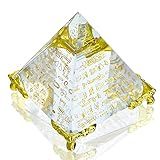 KRISININE Pirâmide De Cristal Com Personagem De Ouro Egípcio Pirâmide De Cristal Estátua Com Suporte Dourado De Vidro Para Decoração Espiritual Para Meditação