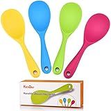 KSENDALO Pacote Com 4 Colheres De Arroz De Silicone Remo De Arroz Antiaderente Ecologicamente Correto Resistente Ao Calor Funciona Para Arroz Purê De Batata Ou Mais Tamanho 22 5 X 6 8 Cm Colorido