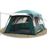 KTT Barraca Extragrande Para 8 A 10 Pessoas Barracas De Cabine Familiar 2 Quartos 3 Portas E 3 Janelas Com Malha Parede Reta Impermeável Camada Dupla Barraca Grande Para Atividades Ao Ar Livre