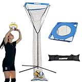 Kuibonu Rede De Treinamento Para Setter De Vôlei - Rede De Alvo De Vôlei De Altura Ajustável | Rebounder De Voleibol Com Base De Aço Resistente | Perfeito Para Servir, Incrementar E Definir Treinament