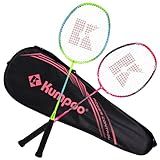 KUMPOO Conjunto De 2 Raquetes Profissionais De Badminton Raquetes Leves De Badminton Para Treinamento E Entretenimento Conjunto De Raquetes De Badminton De Fibra De Carbono Com Cordão De Alta Tensão